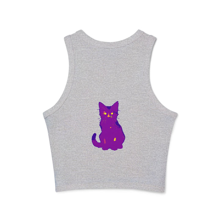 Purple Cat Watercolor Racerback Tank Top Tank Top - Blululi