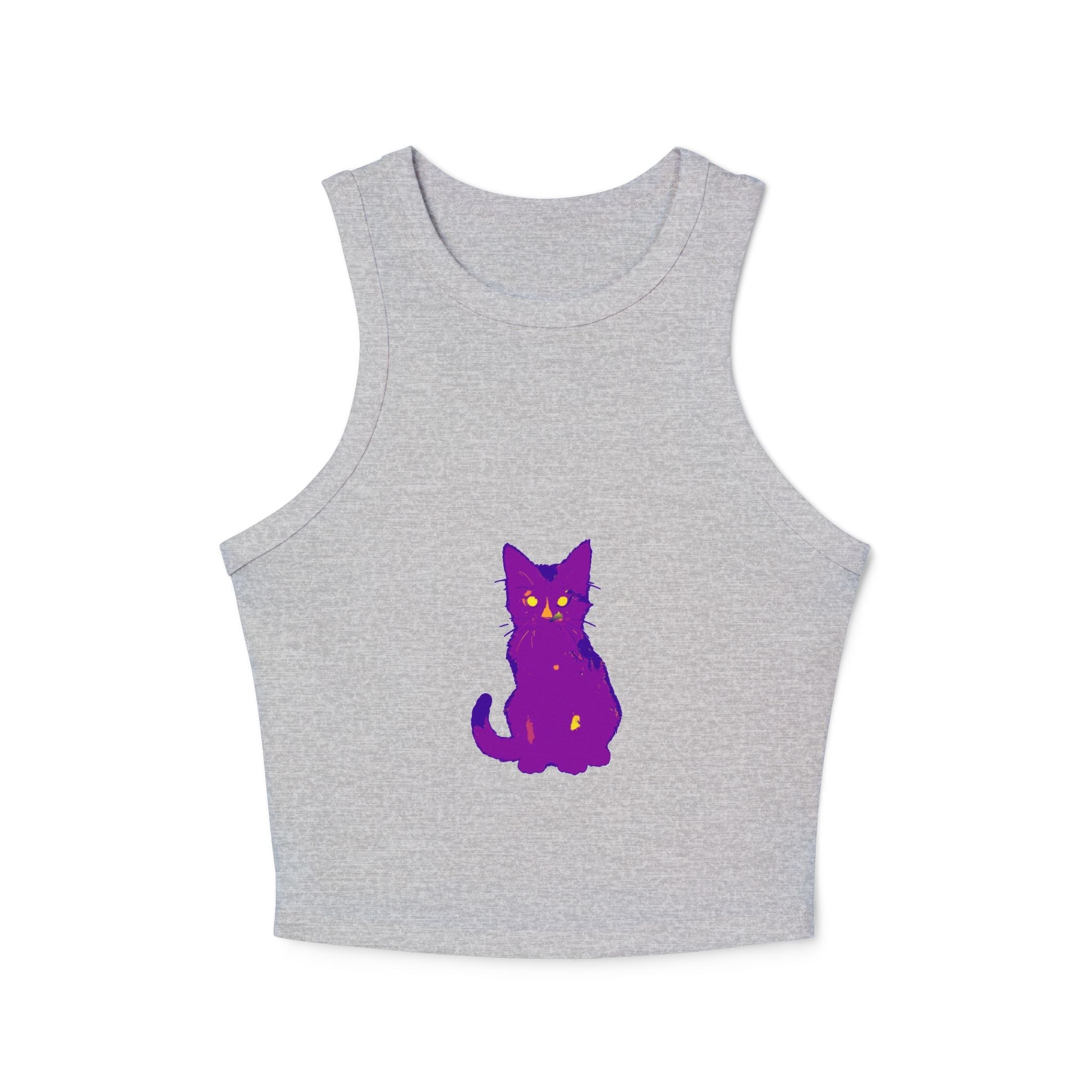 Purple Cat Watercolor Racerback Tank Top Tank Top - Blululi