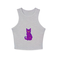 Purple Cat Watercolor Racerback Tank Top Tank Top - Blululi