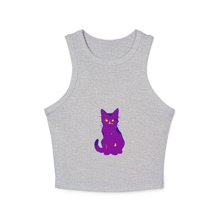 Purple Cat Watercolor Racerback Tank Top Tank Top - Blululi