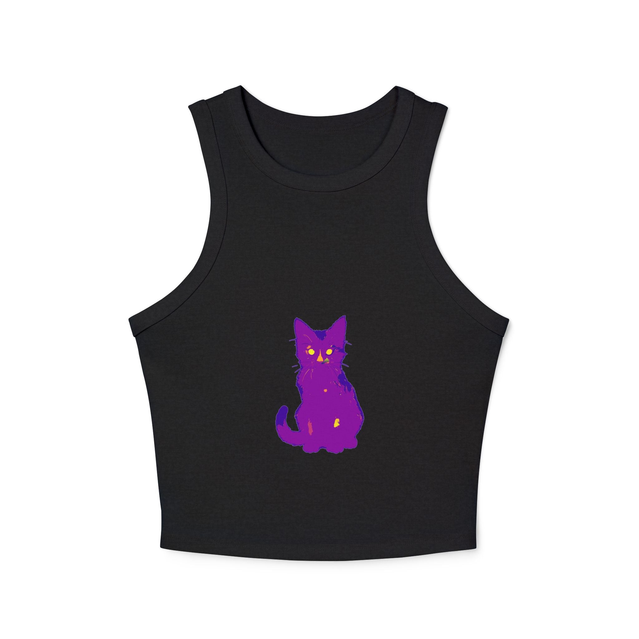 Purple Cat Watercolor Racerback Tank Top Tank Top - Blululi