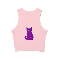 Purple Cat Watercolor Racerback Tank Top Tank Top - Blululi
