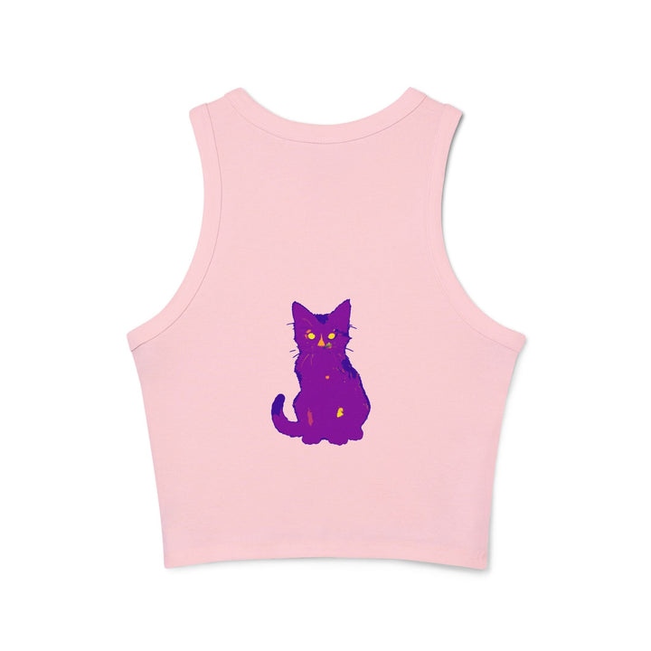 Purple Cat Watercolor Racerback Tank Top Tank Top - Blululi