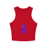 Purple Cat Watercolor Racerback Tank Top Tank Top - Blululi