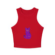 Purple Cat Watercolor Racerback Tank Top Tank Top - Blululi