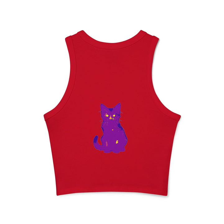 Purple Cat Watercolor Racerback Tank Top Tank Top - Blululi