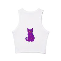 Purple Cat Watercolor Racerback Tank Top Tank Top - Blululi