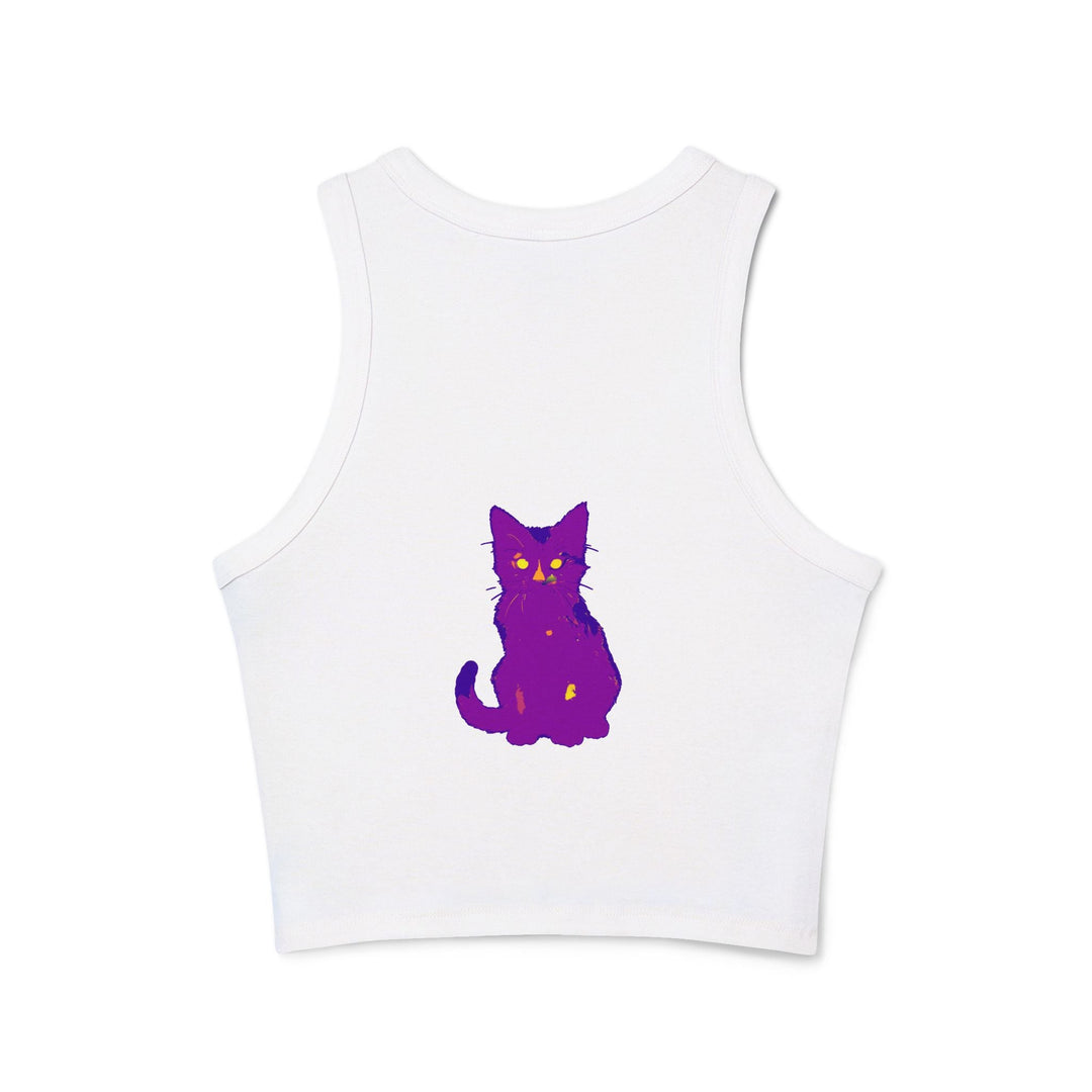 Purple Cat Watercolor Racerback Tank Top Tank Top - Blululi