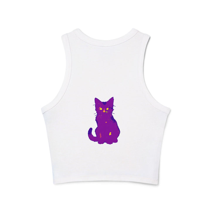 Purple Cat Watercolor Racerback Tank Top Tank Top - Blululi