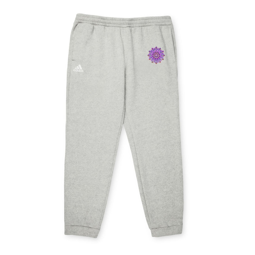 Purple Gold Mandala Adidas Fleece Joggers Trousers - Blululi