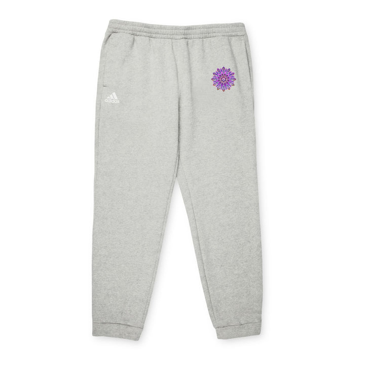 Purple Gold Mandala Adidas Fleece Joggers Trousers - Blululi