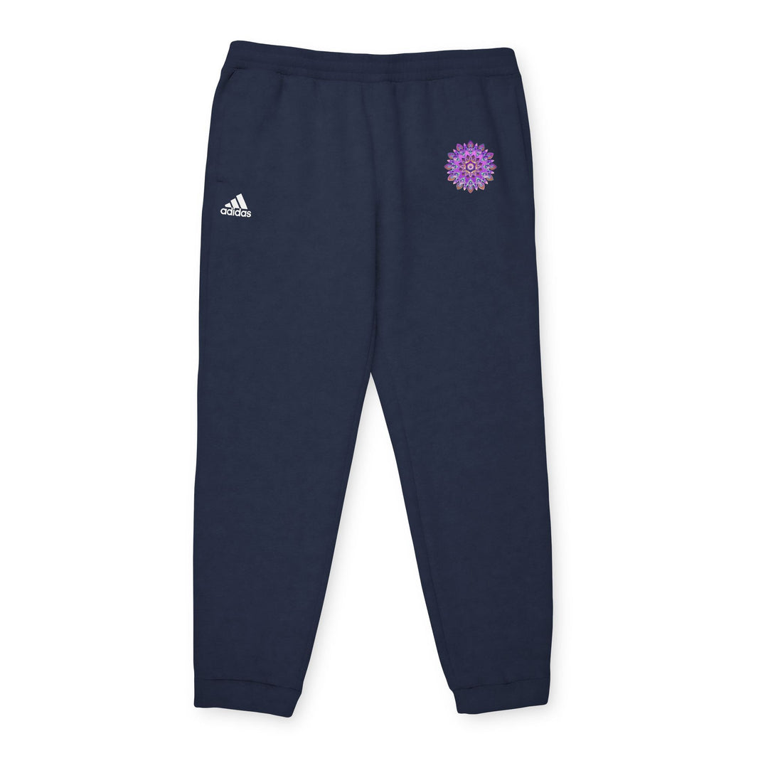 Purple Gold Mandala Adidas Fleece Joggers Trousers - Blululi