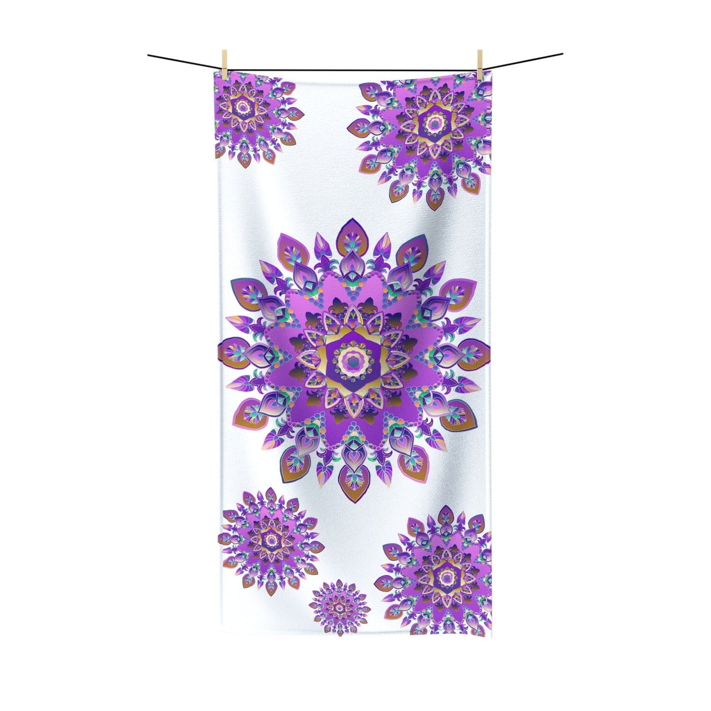 Purple & Gold Mandala Beach Towel - Yoga & Meditation Home Decor - Blululi