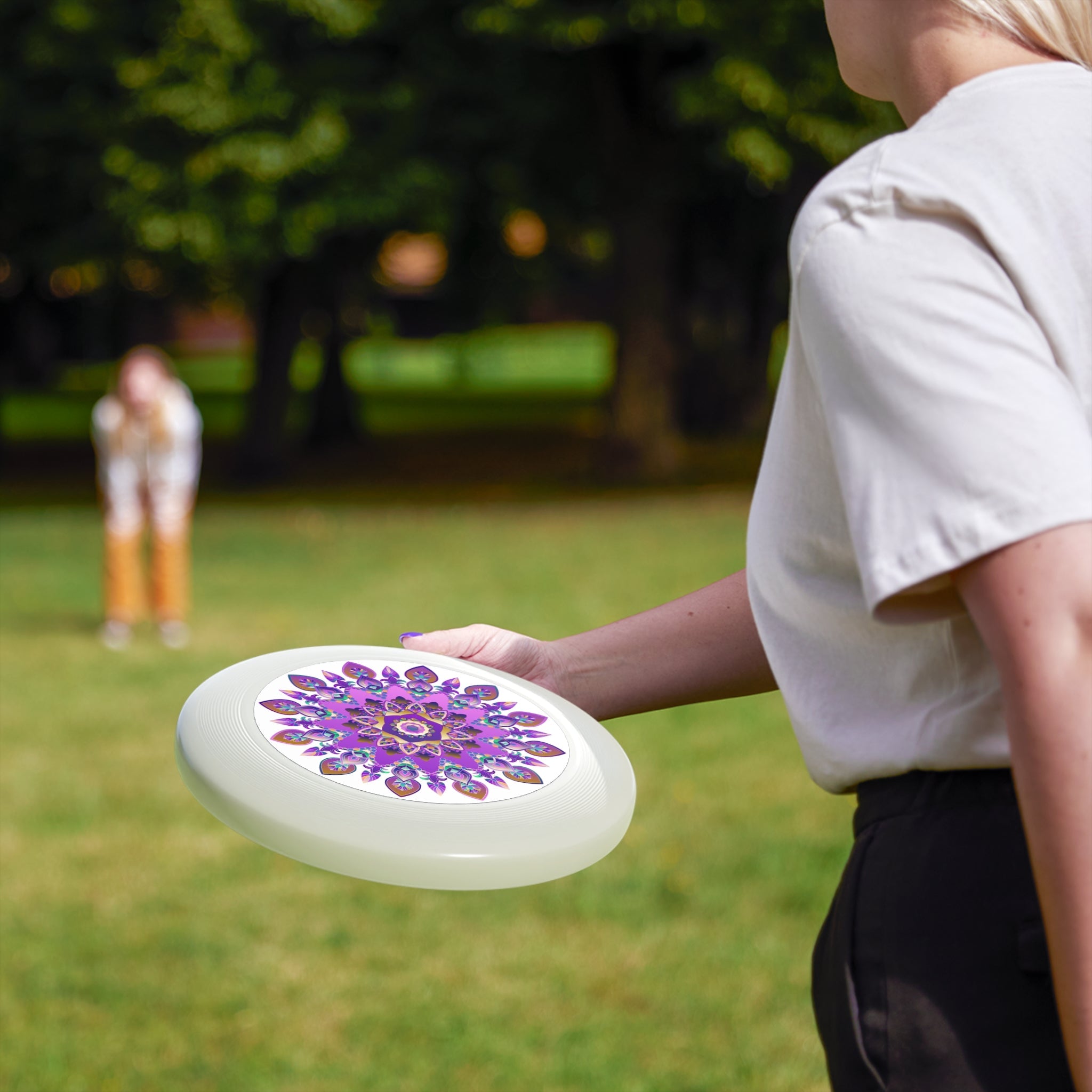 Purple & Gold Mandala Frisbee Disc Accessories - Blululi