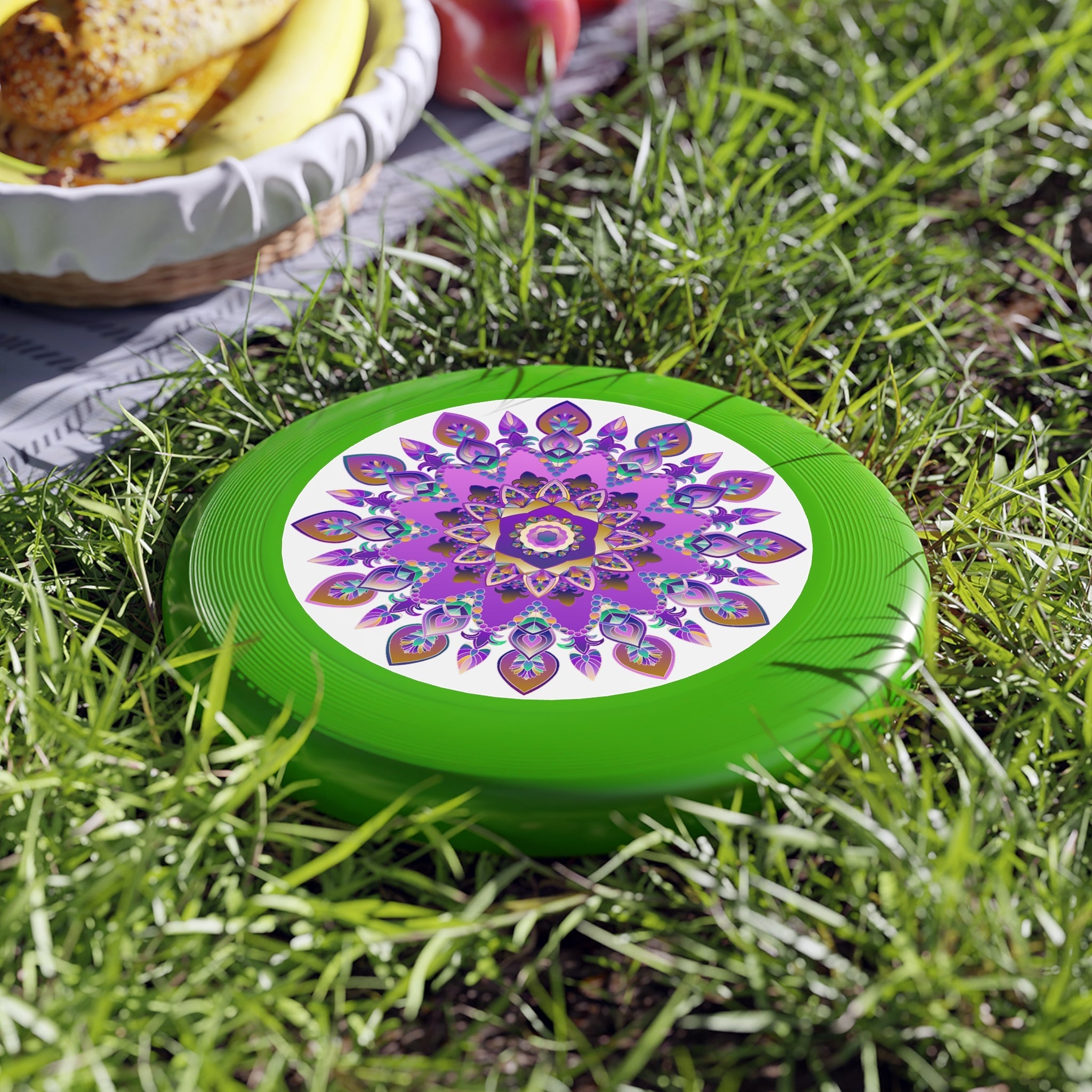 Purple & Gold Mandala Frisbee Disc Accessories - Blululi