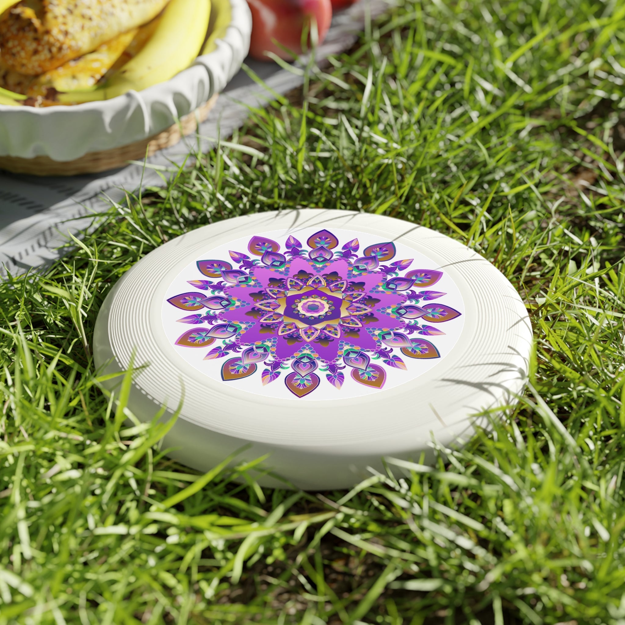 Purple & Gold Mandala Frisbee Disc Accessories - Blululi