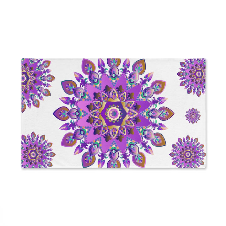 Purple & Gold Mandala Hand Towel - Spiritual Decor Home Decor - Blululi