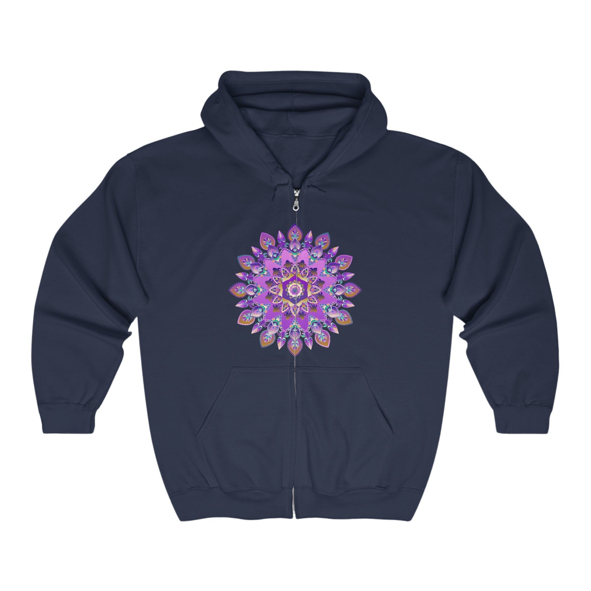 Purple & Gold Mandala Hoodie - Spiritual Art Hoodie - Blululi