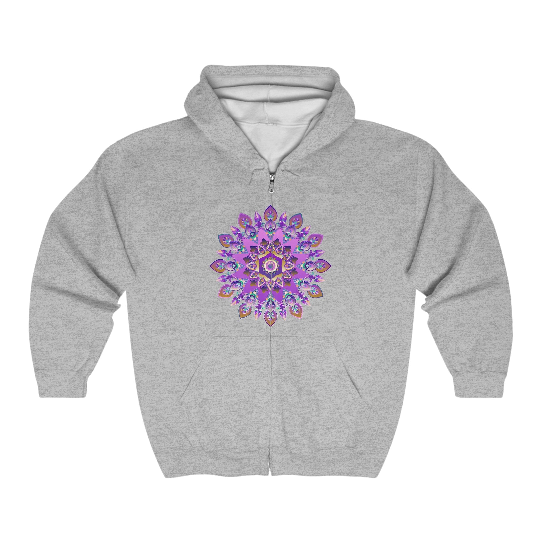 Purple & Gold Mandala Hoodie - Spiritual Art Hoodie - Blululi