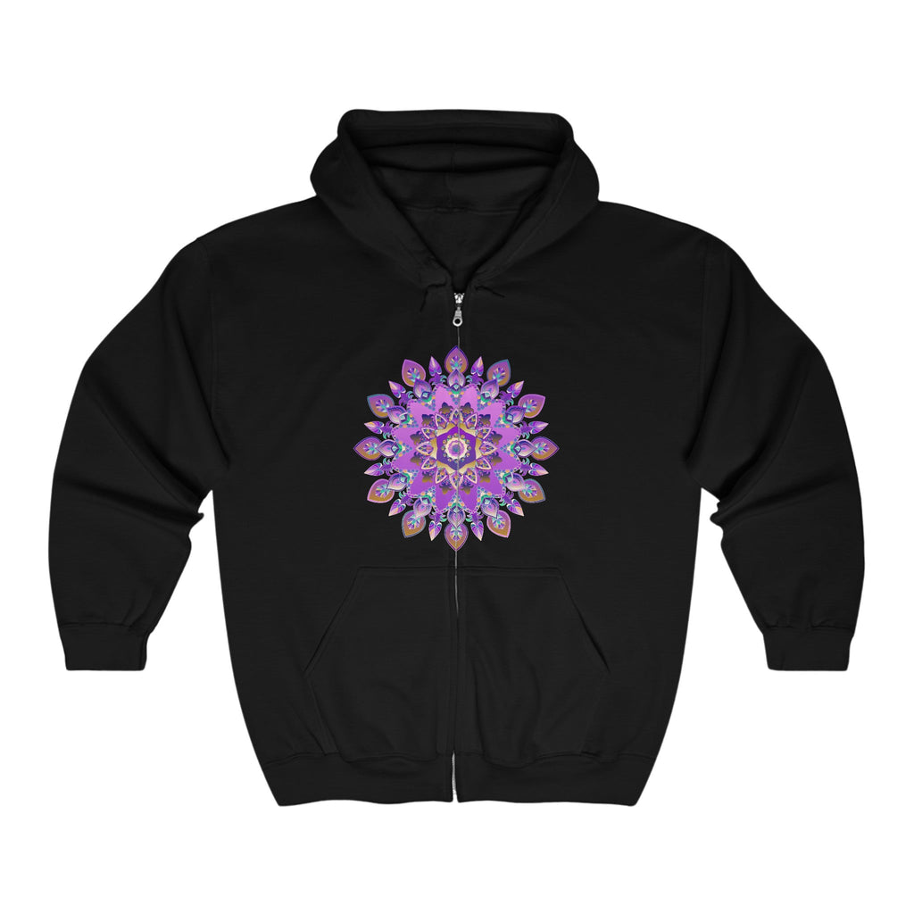 Purple & Gold Mandala Hoodie - Spiritual Art Hoodie - Blululi