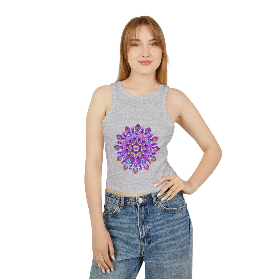 Purple & Gold Mandala Racerback Tank Top Tank Top - Blululi