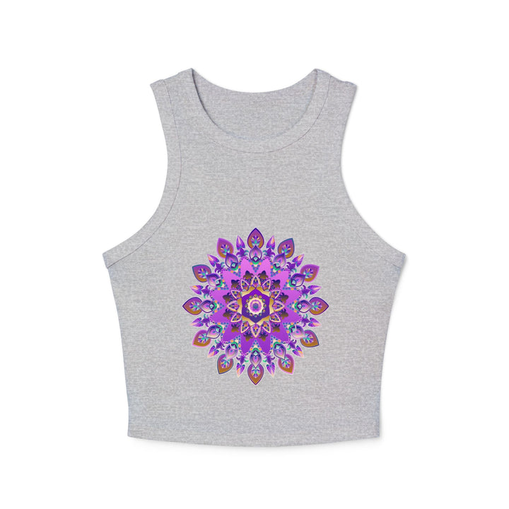 Purple & Gold Mandala Racerback Tank Top Tank Top - Blululi