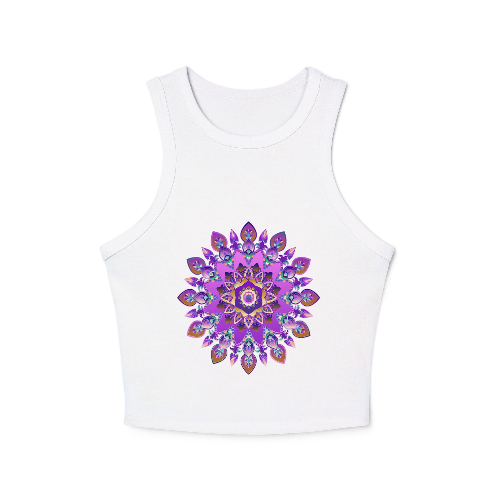 Purple & Gold Mandala Racerback Tank Top Tank Top - Blululi