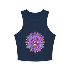 Purple & Gold Mandala Racerback Tank Top Tank Top - Blululi