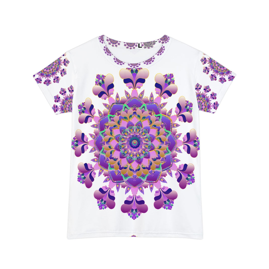 Purple & Gold Mandala Women's T-Shirt All Over Prints - Blululi