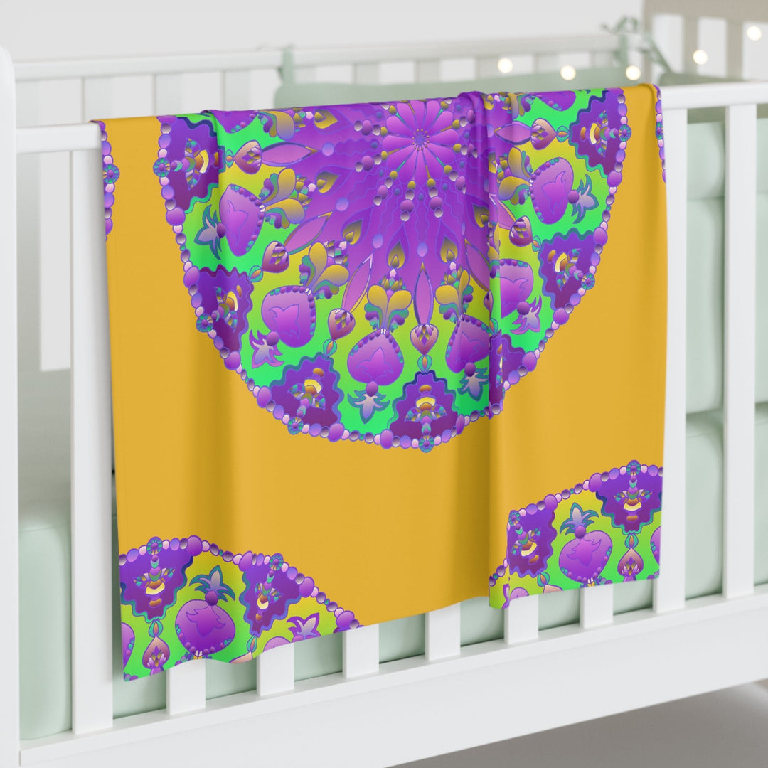 Purple & Green Mandala Baby Swaddle Blanket Home Decor - Blululi