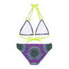 Purple & Green Mandala Bikini Set - Hand Drawn Art All Over Prints - Blululi