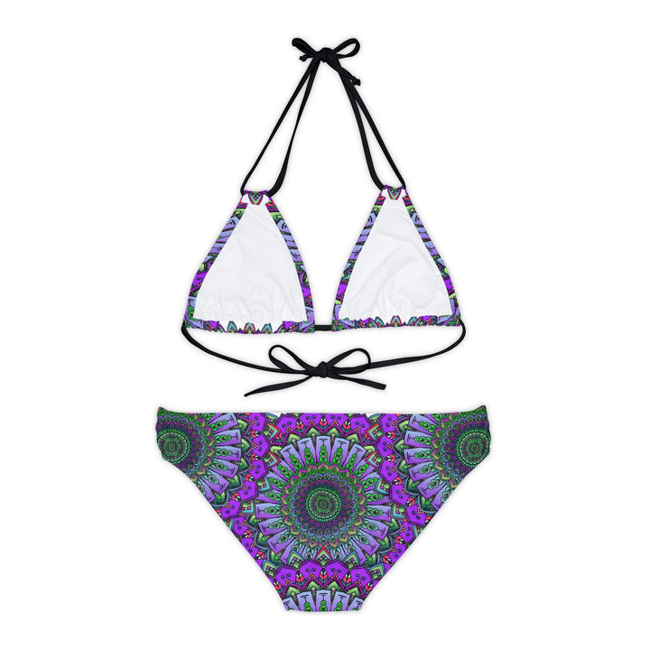 Purple & Green Mandala Bikini Set - Hand Drawn Art All Over Prints - Blululi