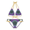 Purple & Green Mandala Bikini Set - Hand Drawn Art All Over Prints - Blululi