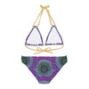 Purple & Green Mandala Bikini Set - Hand Drawn Art All Over Prints - Blululi