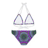 Purple & Green Mandala Bikini Set - Hand Drawn Art All Over Prints - Blululi