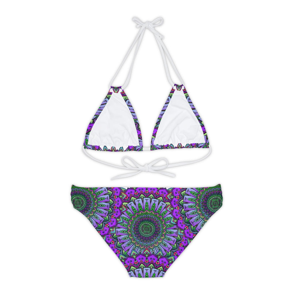 Purple & Green Mandala Bikini Set - Hand Drawn Art All Over Prints - Blululi