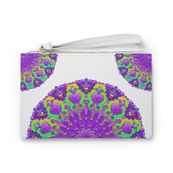 Purple Green Mandala Clutch Bag Bags - Blululi