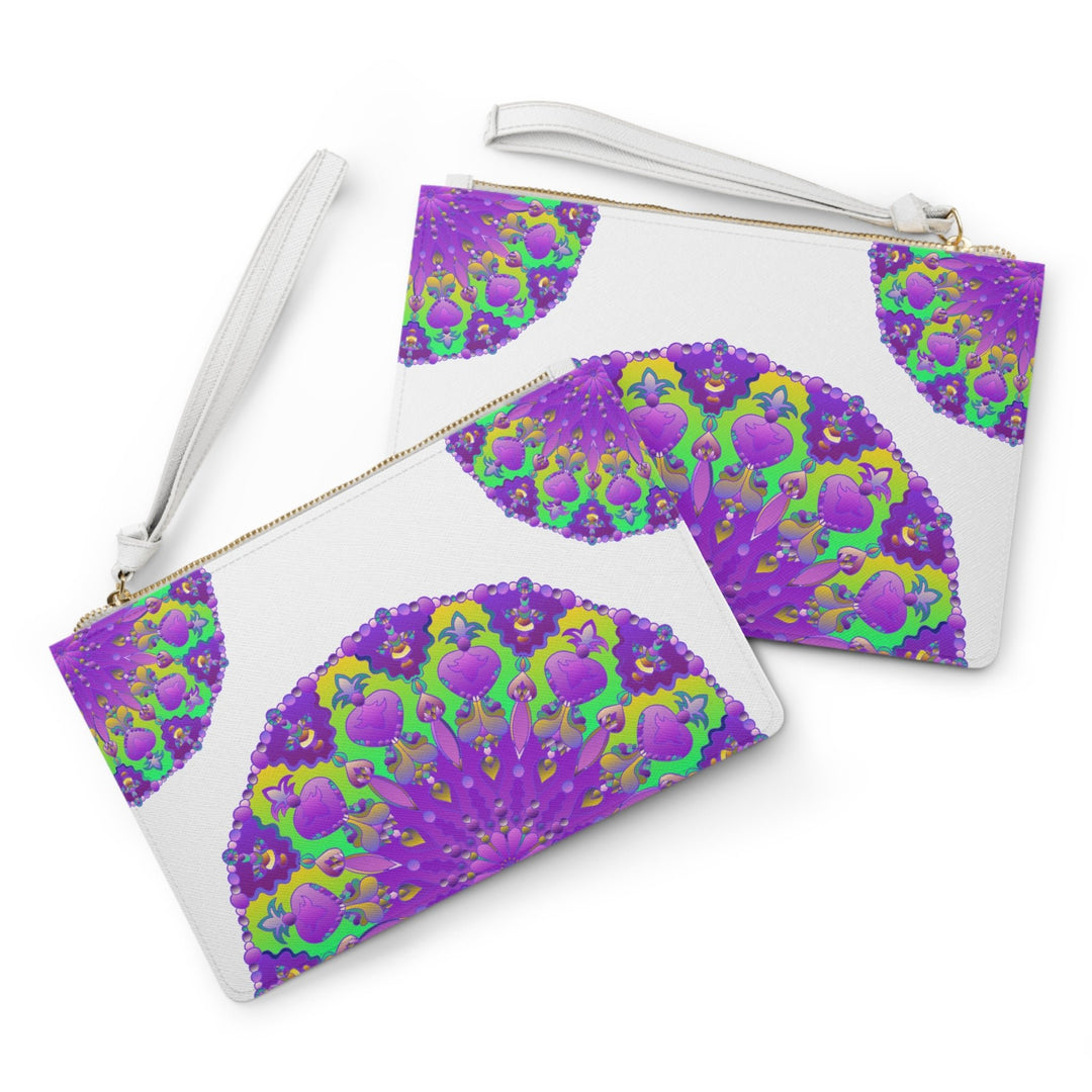 Purple Green Mandala Clutch Bag Bags - Blululi