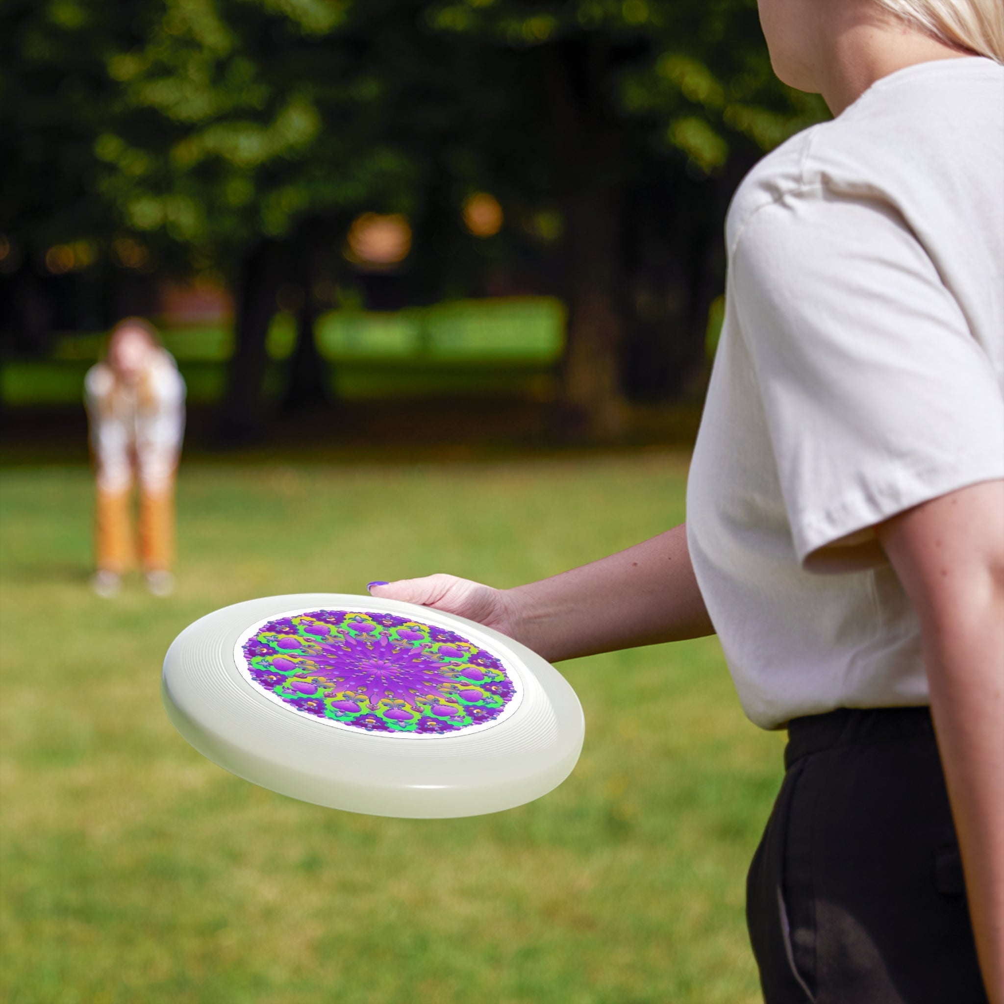 Purple & Green Mandala Frisbee Disc Accessories - Blululi