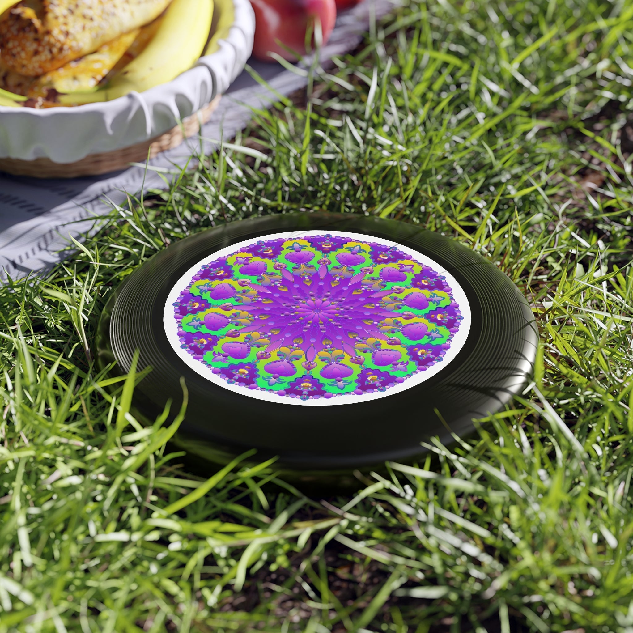 Purple & Green Mandala Frisbee Disc Accessories - Blululi