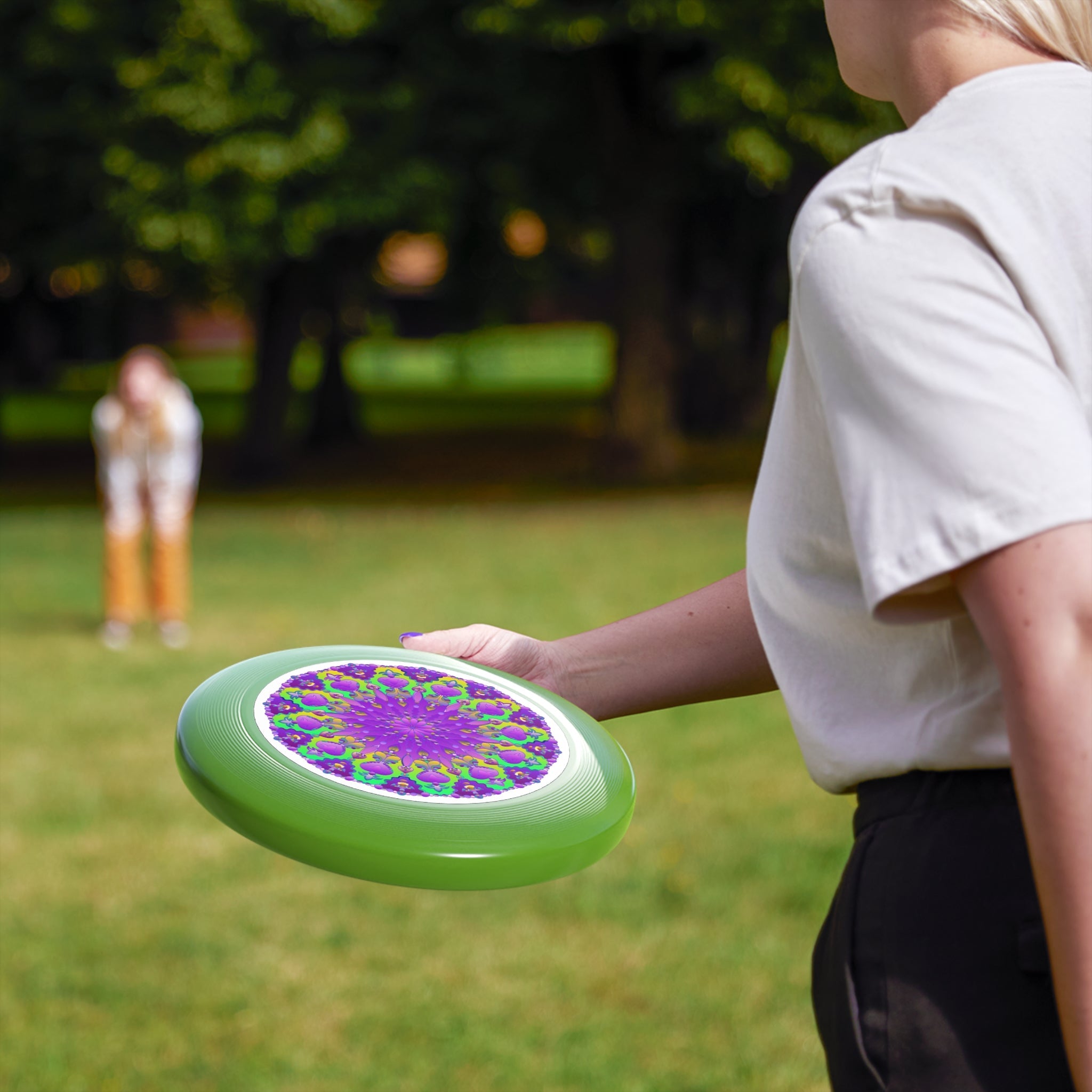 Purple & Green Mandala Frisbee Disc Accessories - Blululi