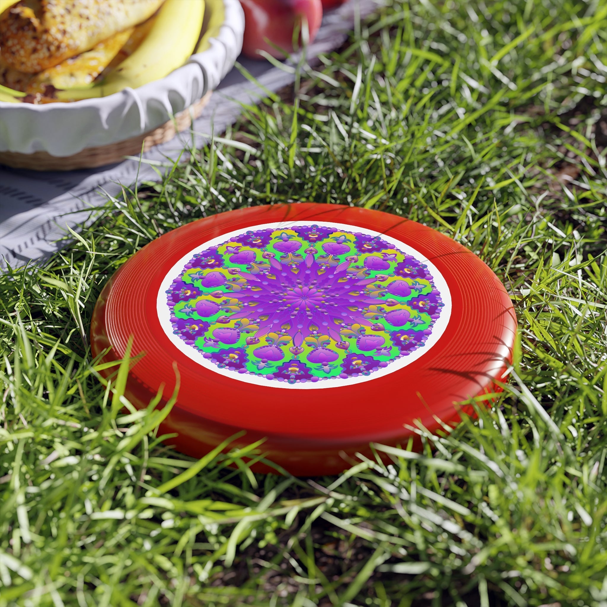 Purple & Green Mandala Frisbee Disc Accessories - Blululi