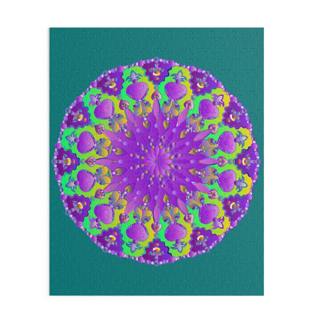 Purple & Green Mandala Puzzle - 252/500 Pieces Puzzle - Blululi