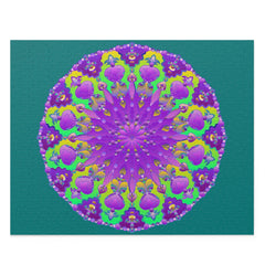 Purple & Green Mandala Puzzle - 252/500 Pieces Puzzle - Blululi