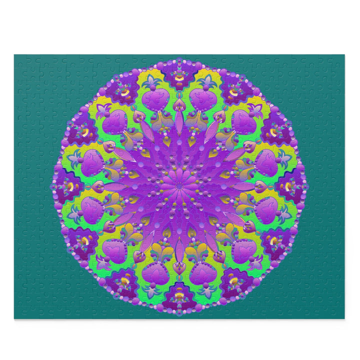 Purple & Green Mandala Puzzle - 252/500 Pieces Puzzle - Blululi