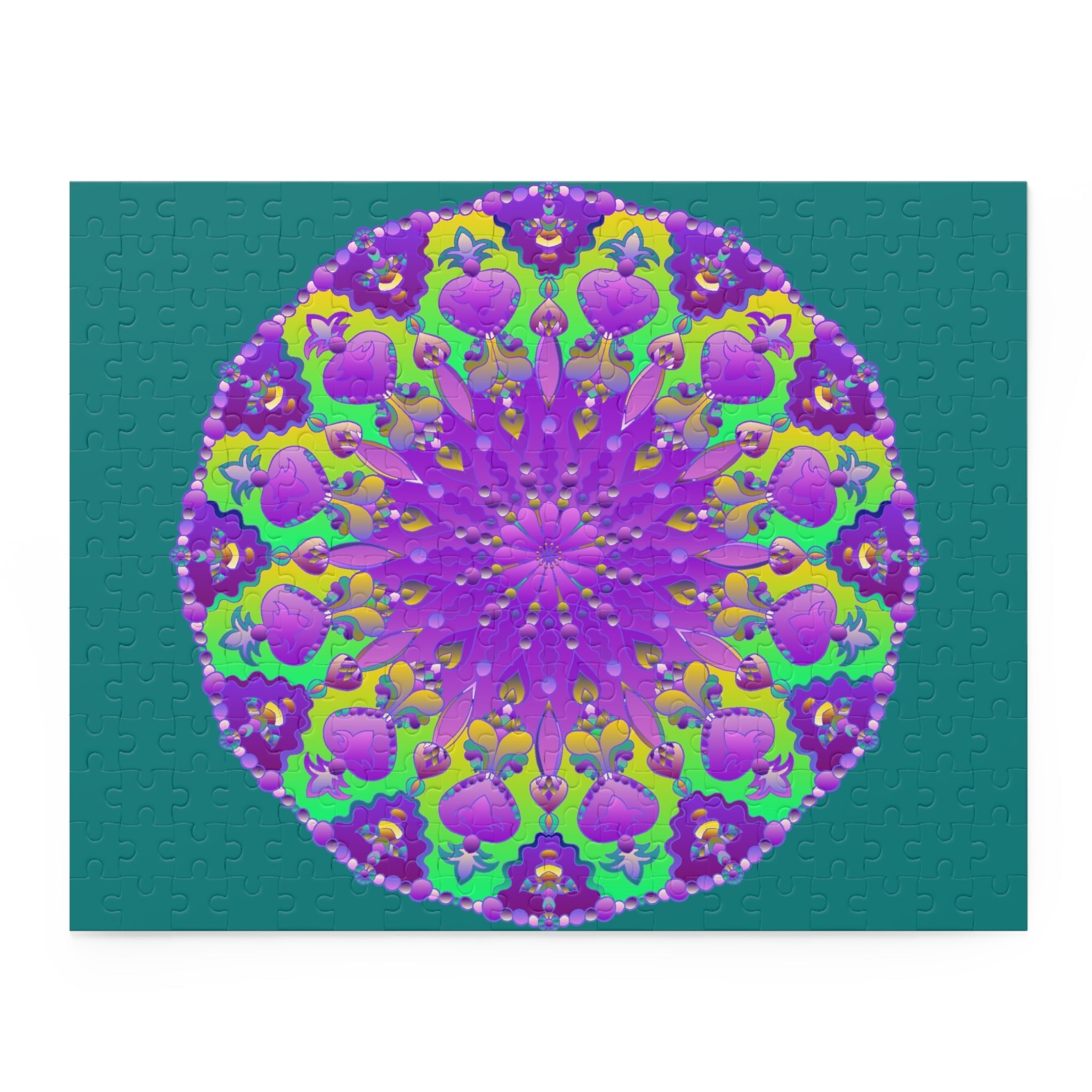 Purple & Green Mandala Puzzle - 252/500 Pieces Puzzle - Blululi