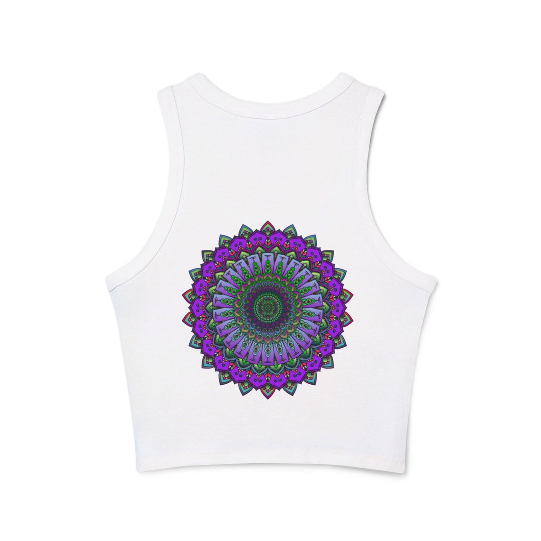 Purple & Green Mandala Racerback Tank Top Tank Top - Blululi