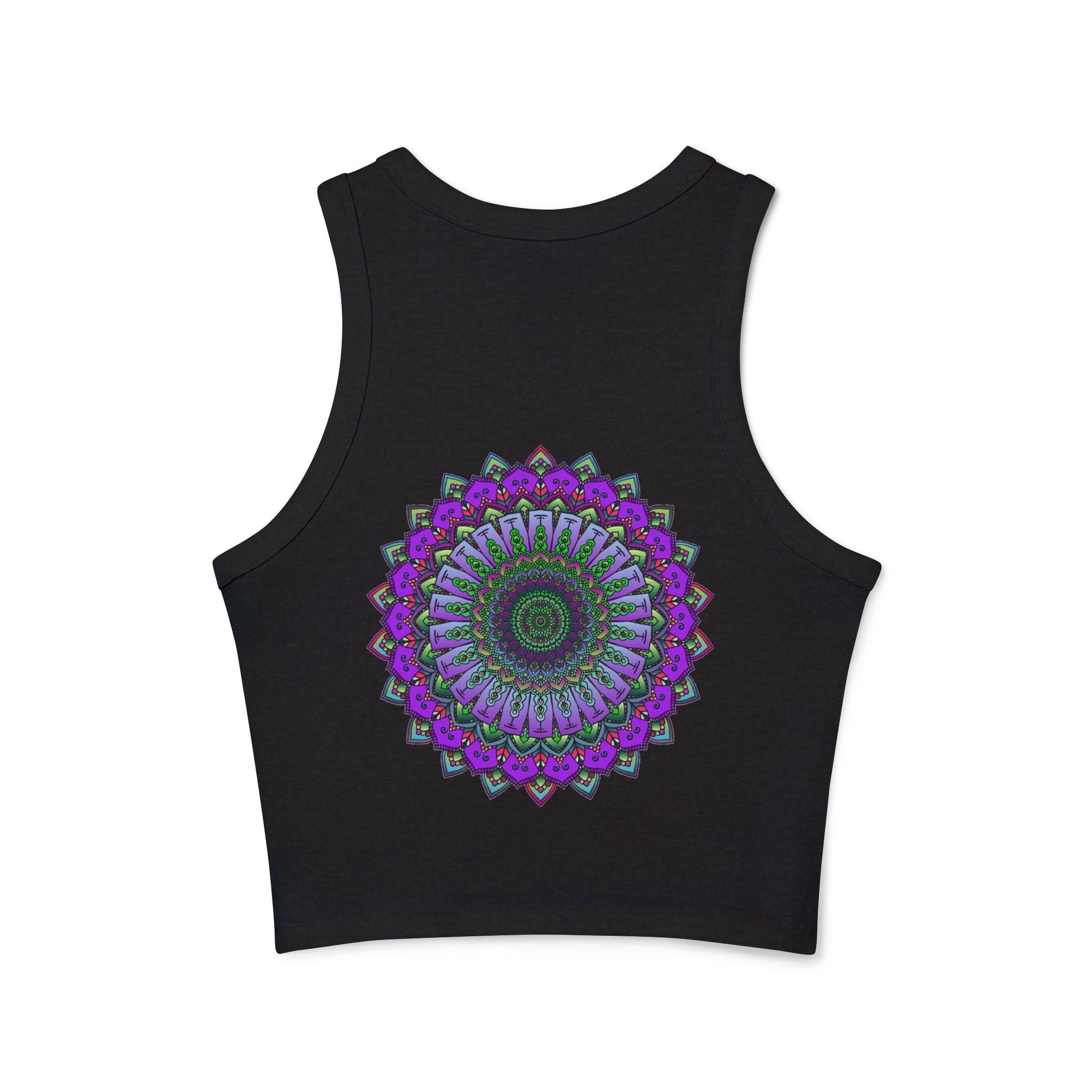 Purple & Green Mandala Racerback Tank Top Tank Top - Blululi