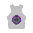 Purple & Green Mandala Racerback Tank Top Tank Top - Blululi
