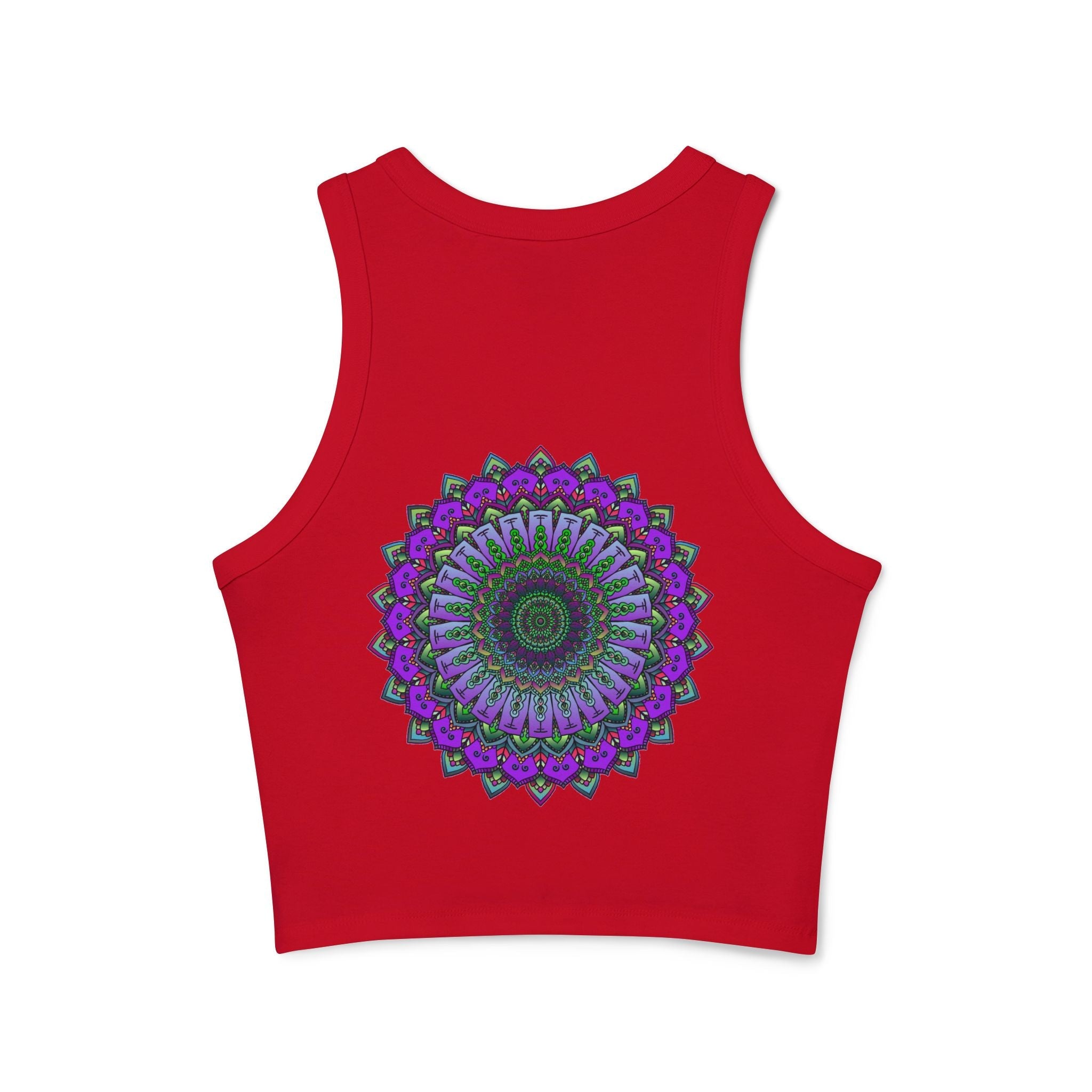 Purple & Green Mandala Racerback Tank Top Tank Top - Blululi